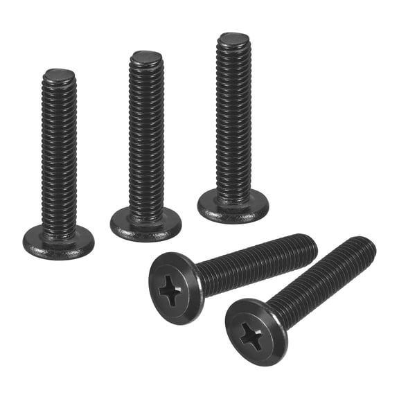 25Pack M5-0.8 x 25mm Flat Round Head Machine Screws, Phillips Drive Fastener