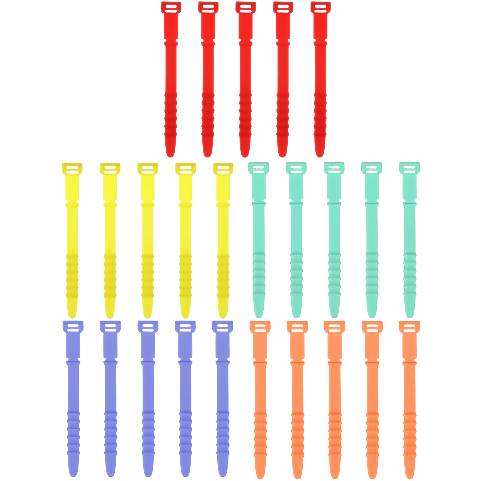 25Pack Silicone Zip Ties 4.5