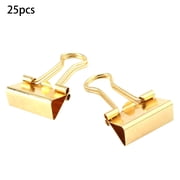 25Pc Metal Binder Clips Strong Hold Power Paper Clip Small 19mm Gold Color for Notebooks Documents Bill Ticket