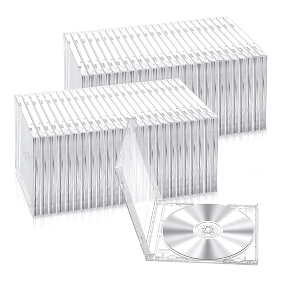 25Pcs 10.4 mm CD Jewel Cases Standard Single Clear CD Case DVD Cover Protection Replacement