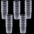 thumbnail image 1 of 25Pcs 100ML Plastic Graduated Measuring Beaker Set, Clear Liquid Measuring Mixing Cups for Epoxy Resin, Liquid Container Beakers for Resin Epoxy Paint Food, Lab Use, Raised Graduations, Tapered Spout, 1 of 7