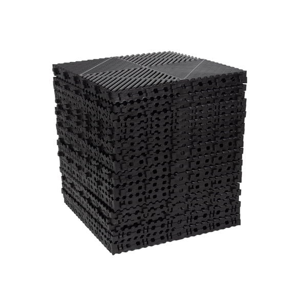 25Pcs 15.75" x15.75" Interlocking Garage Floor Tiles Modular Mat Drainage Deck Tile