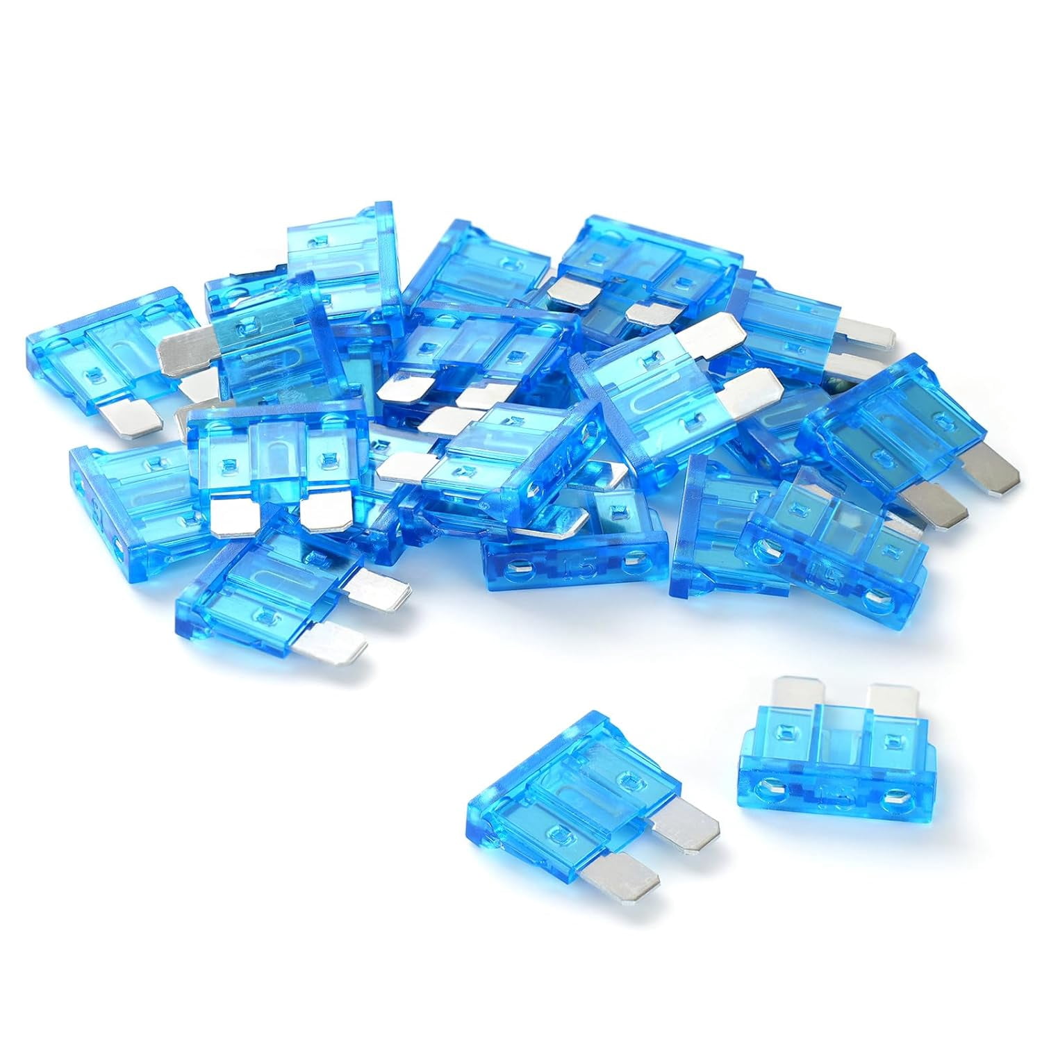 50 Pack 15 AMP ATC/ATO Standard Blade Fuses – 12V, 15A, For Car Truck Boat Marine RV, 225FWY