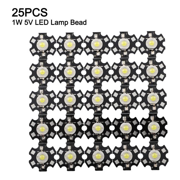 25Pcs 1W 5V Led Lamp Beads High Power Led Lamp Chip Beads 200Lm Brightness Light Source Chip For Floodlight Lighting Fixtures