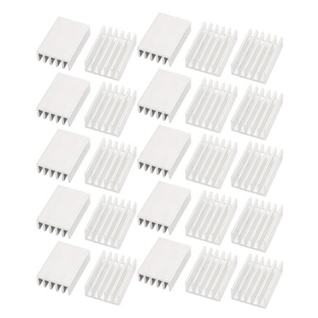 25Pcs 20mm x 14mm x 6mm Aluminum Heatsink Radiator Cooling Fin Silver Tone