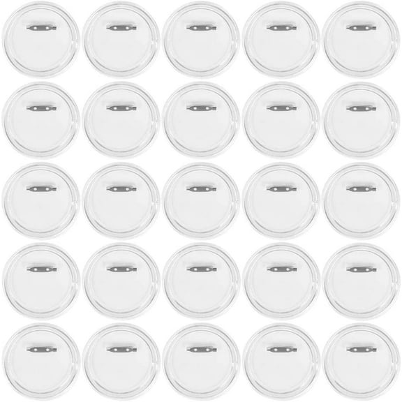 25Pcs 3 Inch Button Badges with Pin, Clear Button Badges Craft Buttons Large Photo Buttons Pins Picture Acrylic Design Button Badge for Craft Supplies,Badges Pins, School Projects (7.5cm) Clear