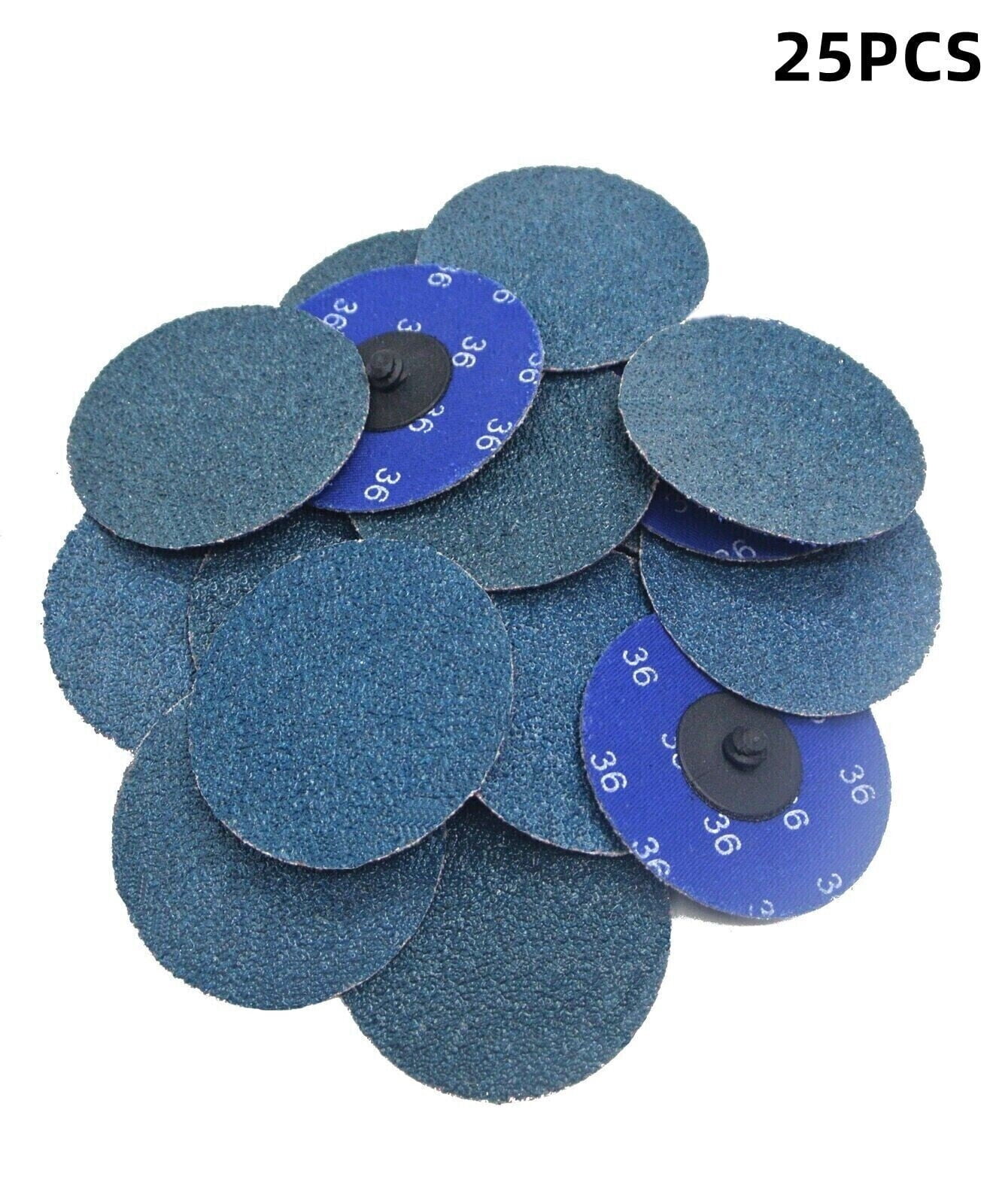 25Pcs 3 inch Zirconia Roll Lock Sanding Discs Grinding Pads 24 36 60 80 ...