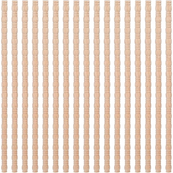 25Pcs 3D Decorative Wood Trim Molding Unfinished DIY Trims 15.8 Inch Gourd Wooden Trim Molding Decorative Bobbin Wood Trims
