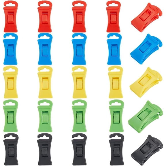 25Pcs 5Colors Sock Clips Multicolor Sock Holder Laundry Clips Non Slip Plastic Clothes Pins Multi Function Hanger Clips
