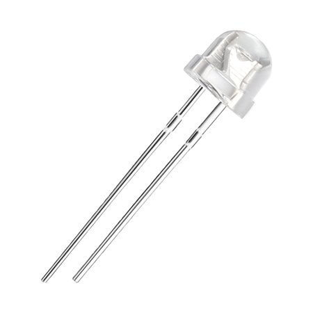25Pcs 5mm Red LED Diode Lights (Clear Straw Hat Transparent DC 1.9-2V) Electronics Components Light Emitting Diodes