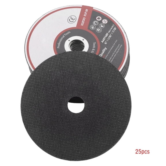 25Pcs 6 Inch x 1/16 Inch x 7/8 Inch Metal & Stainless Steel Cut-Off Discs Cutting Wheels