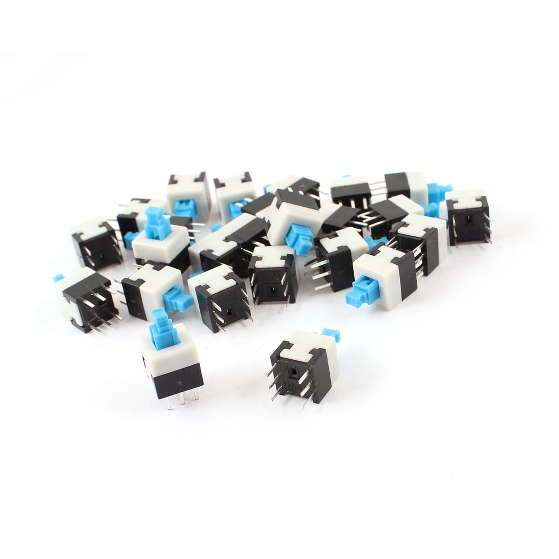 25Pcs 6 Pin Square 8mmx8mm SelfLocking DPDT Push Button Pushbutton