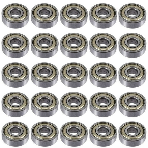 25Pcs 608 ZZ Ball Bearings, 608Zz Metal Double Shielded Miniature Deep Groove Skateboard Ball Bearings (8mm x 22mm x 7mm)