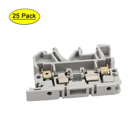 25Pcs ASK1EN DIN Rail Mount Fuse Holder Terminal Block 500V 4mm2 Cable Gray