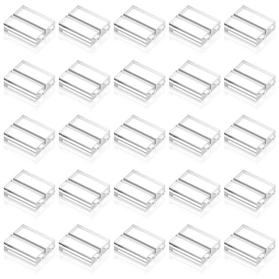 25Pcs Acrylic Stands Place Card Holders Table Number Stands Desktop Clear Card Display Stand Transparent Acrylic Sign Holders for Wedding Photos Office Menu Meeting