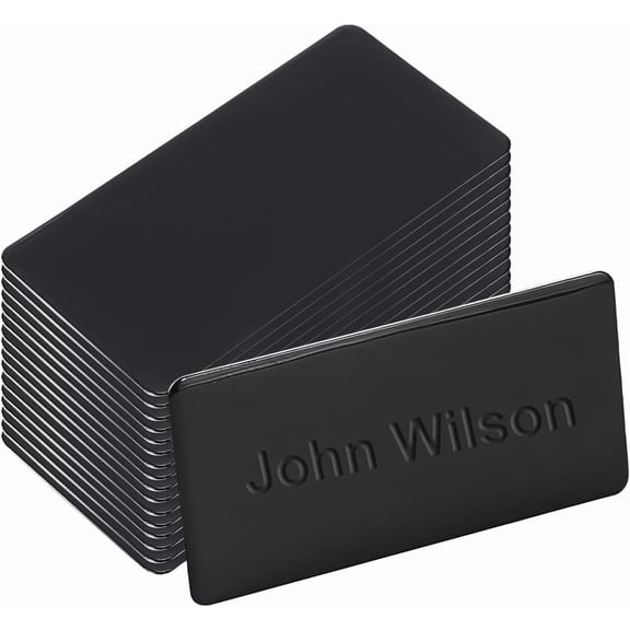25Pcs Aluminum Blank Name Cards for Laser Engraved Visiting Business Cards Rectangle Black 50x25.4x1.2mm DIY