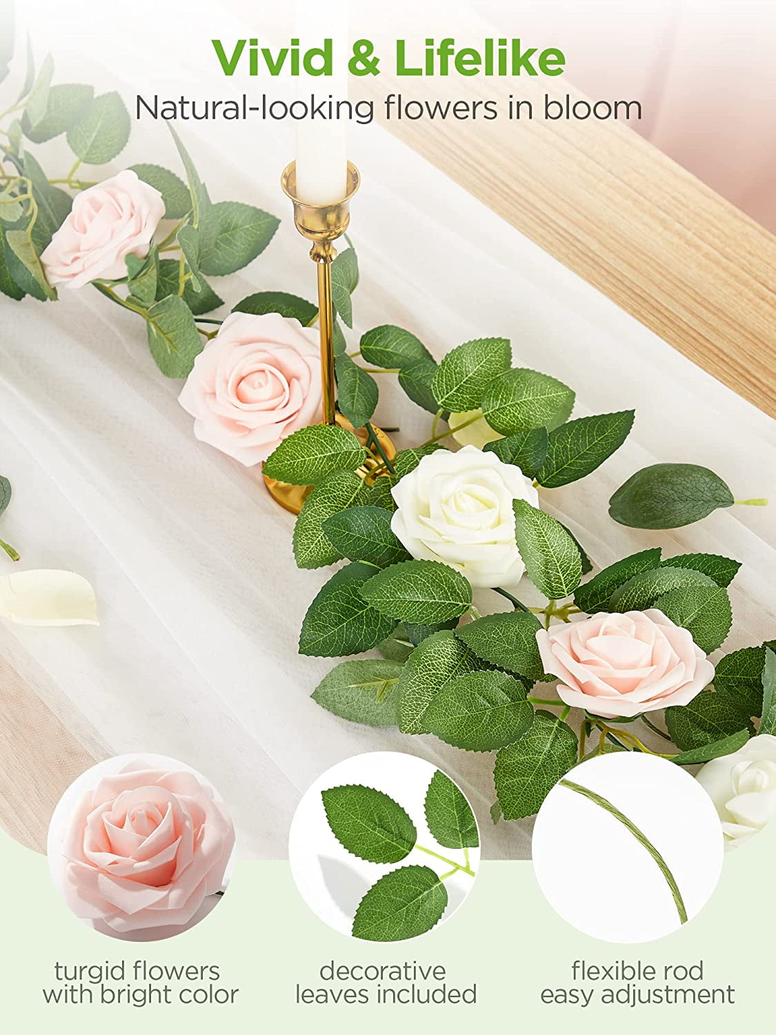 25Pcs Artificial Flowers, Artificial Roses, Fake Roses for Decoration ...