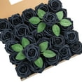 thumbnail image 1 of 25Pcs Artificial Roses Flowers Fake Roses with Stems Real Touch Foam Flowers for DIY Wedding Bouquet Baby Shower Centerpiece Floral Arrangement Party Home Decor(Black), 1 of 5