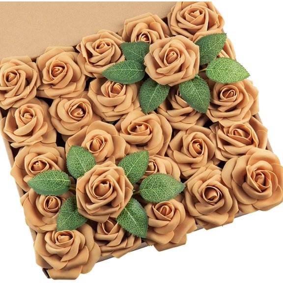 25Pcs Artificial Roses Flowers Fake Roses with Stems Real Touch Foam Flowers for DIY Wedding Bouquet Baby Shower Centerpiece Floral Arrangement Party Home Decor(Black)