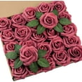 thumbnail image 1 of 25Pcs Artificial Roses Flowers Fake Roses with Stems Real Touch Foam Flowers for DIY Wedding Bouquet Baby Shower Centerpiece Floral Arrangement Party Home Decor(Hunt Green), 1 of 5