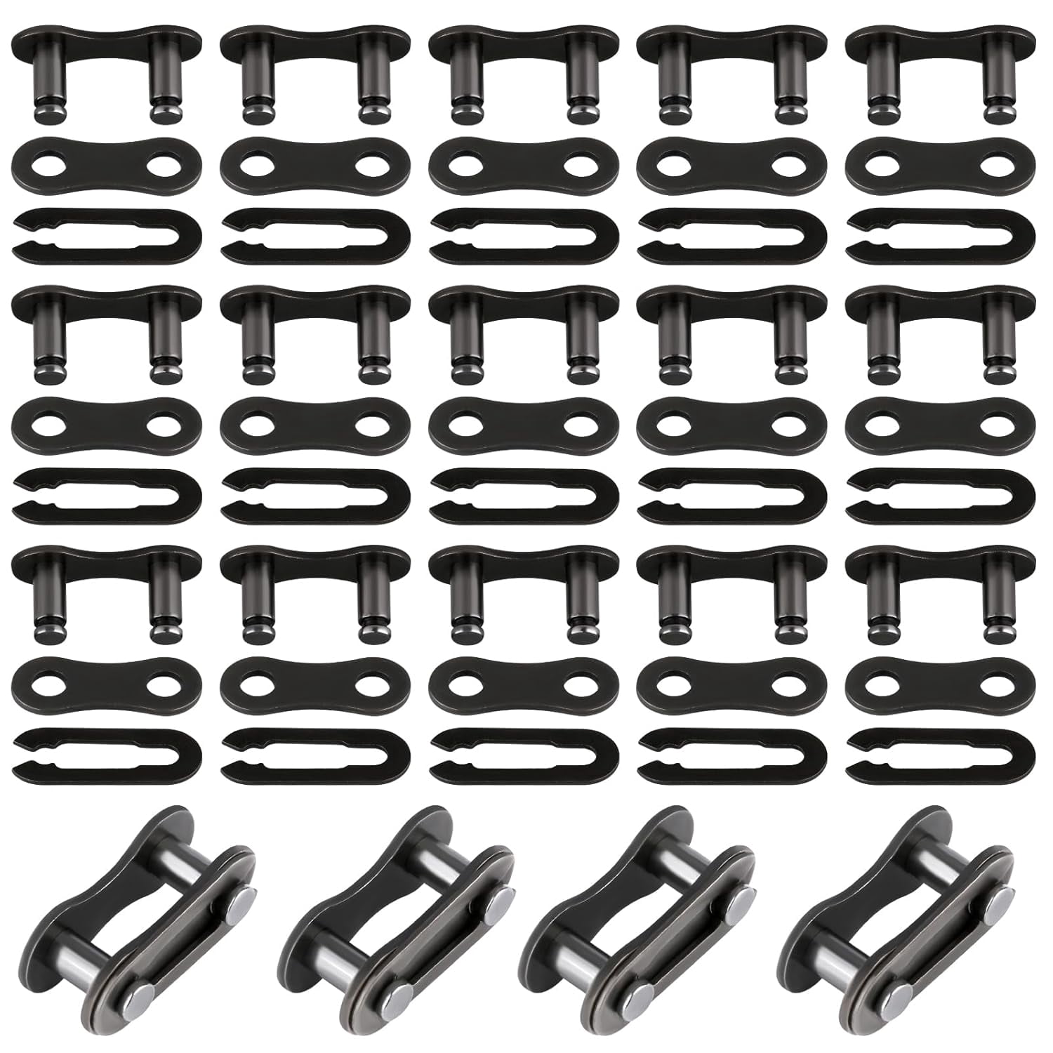 Missing Link Chain Connectors - 10 Pack For Single Speed Bike Chains (1-Speed Road & Mountain Bikes)