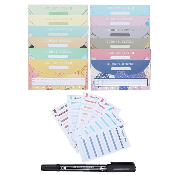 25Pcs Budget Planner Budget Sheet Refill Budget Envelope and Double Tip Marker