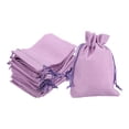 thumbnail image 1 of 25Pcs Burlap Gift Bags with Drawstring 4" x 5.5" Linen Sacks Jewelry Gift Pouches Purple, 1 of 1