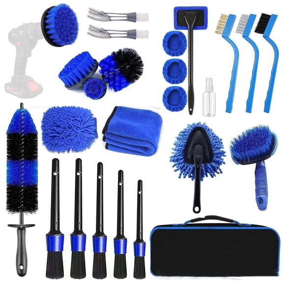 25Pcs Car Detailing Brush Set, Car Detailing Kit, Car Detailing Brushes, Car Cleaning Kit, Car Windshield Cleaning Tool, Professional Car Care kit, Interior Exterior Wheels