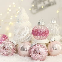 25Pcs Christmas Ball Ornaments Sets 2.36” Christmas Ornaments Christmas Tree Decorations Shatterproof Xmas Balls Bulbs for Holiday Wedding Party Christmas Tree, Pink