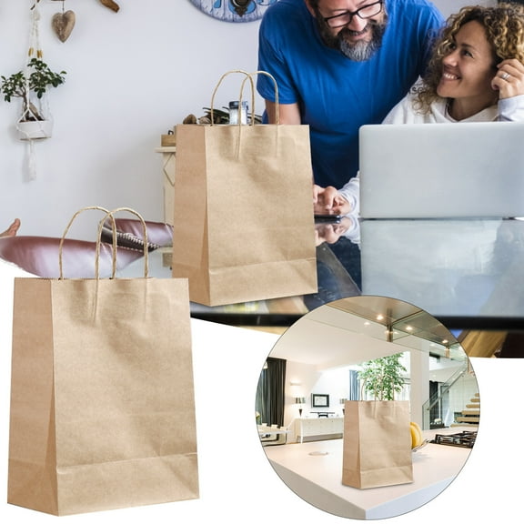 25Pcs Coffee Kraft Paper Bags - 25Pcs Milk Tea Coffee Kraft Paper Bags Customized Clothing Store Gifts Kraft Paper Bag, By PRYESS