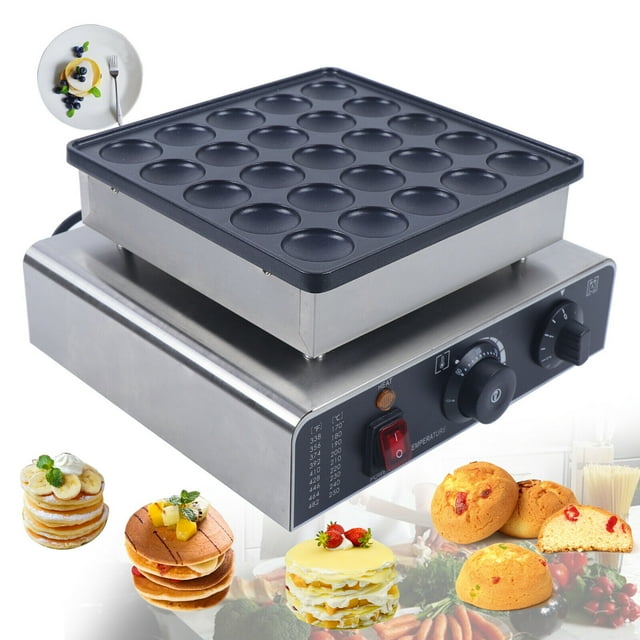 25Pcs Commercial Dutch Mini Pancake Maker Machine Nonstick Electric