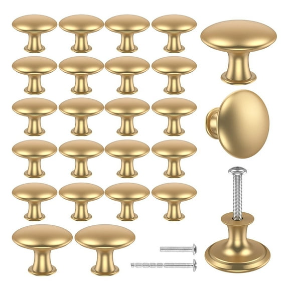 25Pcs Drawer Knob Set Zinc Alloy Cabinet Handles Rustproof Gold Dresser Knobs Decorative Drawer Pull Handle Furniture Hardware