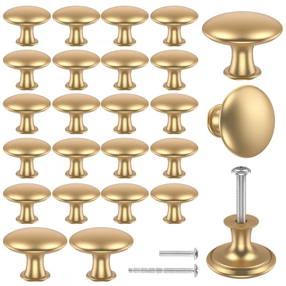 25Pcs Drawer Knob Set Zinc Alloy Cabinet Handles Rustproof Gold Dresser Knobs with Screws Decorative Drawer Pull Handle Furnitur