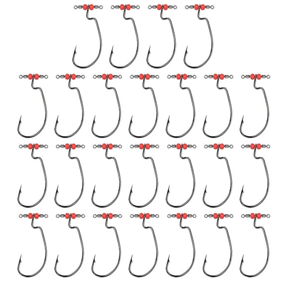 25Pcs Drop Shot Hook In Line Drop Shot Rig with Swivels Wide Gaps Barbed Hook