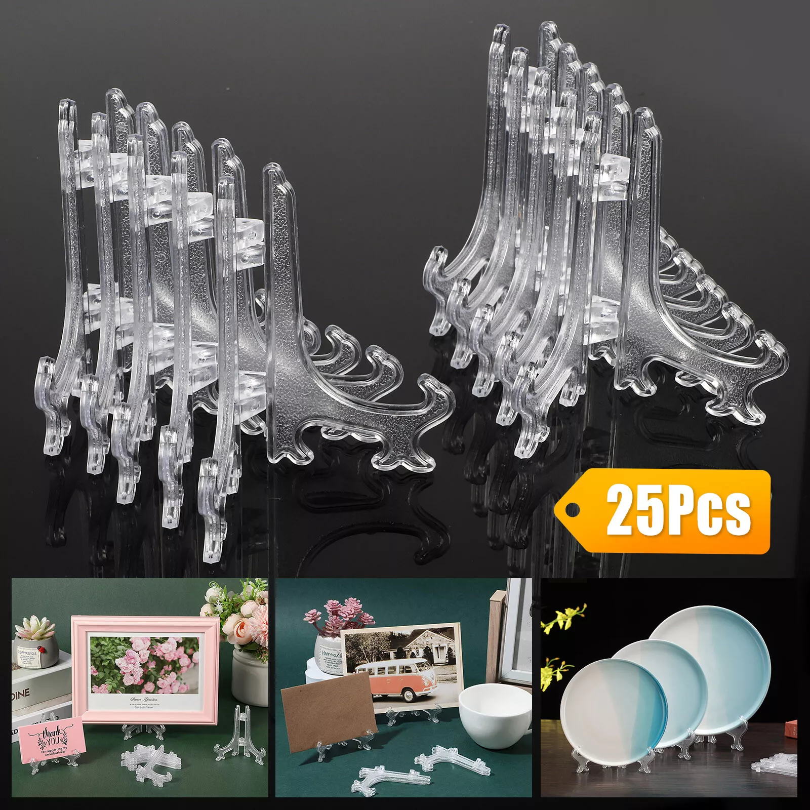 25Pcs Easel Display Stand Plate Foldable Bracket Picture Photo Frame Card Holder