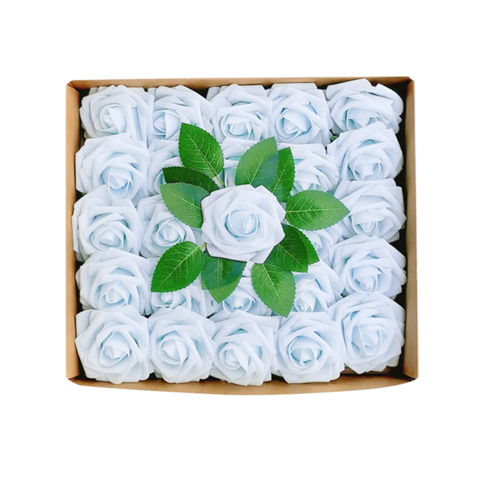 25Pcs Fake Roses with Stems, Foam Roses Artificial Flowers for DIY ...
