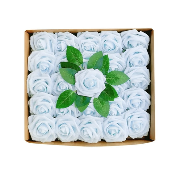 25Pcs Fake Roses with Stems, Foam Roses Artificial Flowers for DIY ...