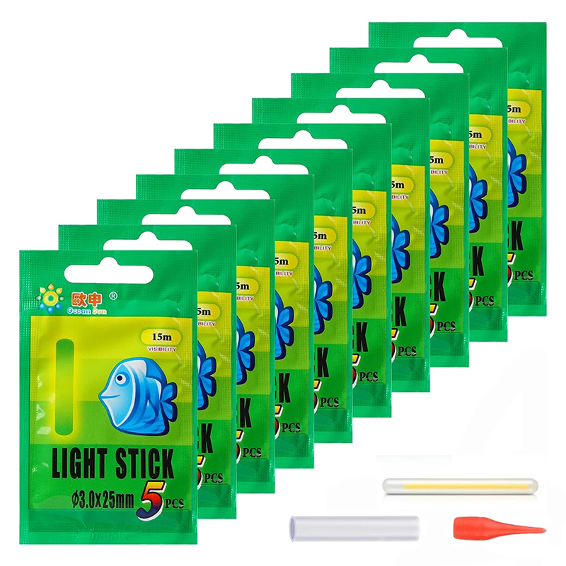 25Pcs Fishing Glow Stick Night Fishing Glow Lighting Stick Green chemical Stick