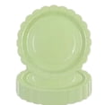 thumbnail image 1 of 25Pcs Flower Edge Paper Plates Heavy Duty Dinnerware Disposable Plates For Party Picnic Kitchen Cooking(Green-22.86Cm), 1 of 2