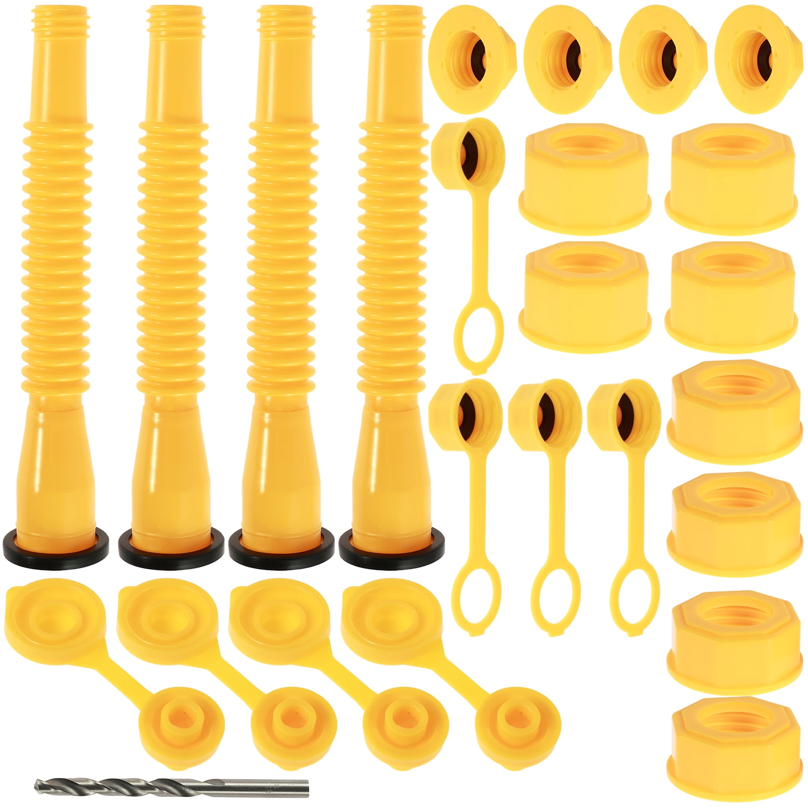 25Pcs Gas Can Spout Replacement Kit NoSpill Gas Can Nozzle Kit with Flexible Nozzles Hose Spout
