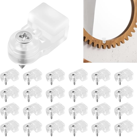 25Pcs Glass Retainer Clips (Clear) with Screws | Panel Fixing Clips | Suitable for Cabinets, Windows, Doors & Mirrors