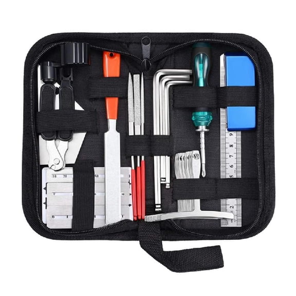 25Pcs Guitar Setup Kits Repairing Tools with String Action Ruler Luthier File Guitar Bridge Pins for Guitar Ukulele