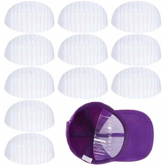 25Pcs Hat Shaper Insert Plastic Baseball Cap Liner Inner Support for Kids Hat Size 7.48 Inch Prevents Deformation Easy Storage White