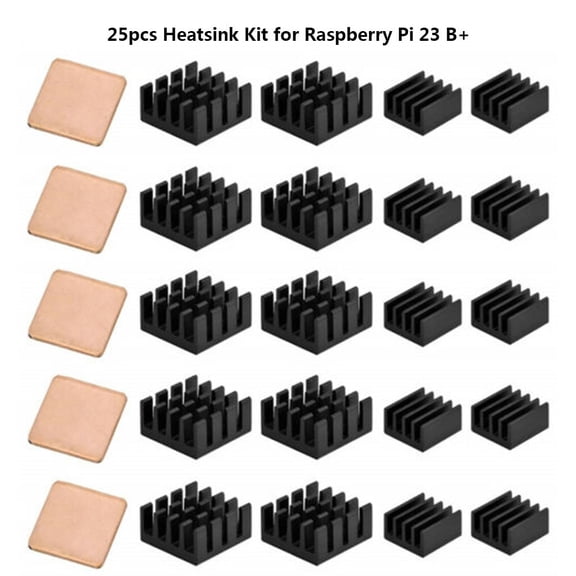 25Pcs Heatsink Kit Aluminum Alloy Copper Heat Sink For Raspberry Pi 2/3 B+ 4B