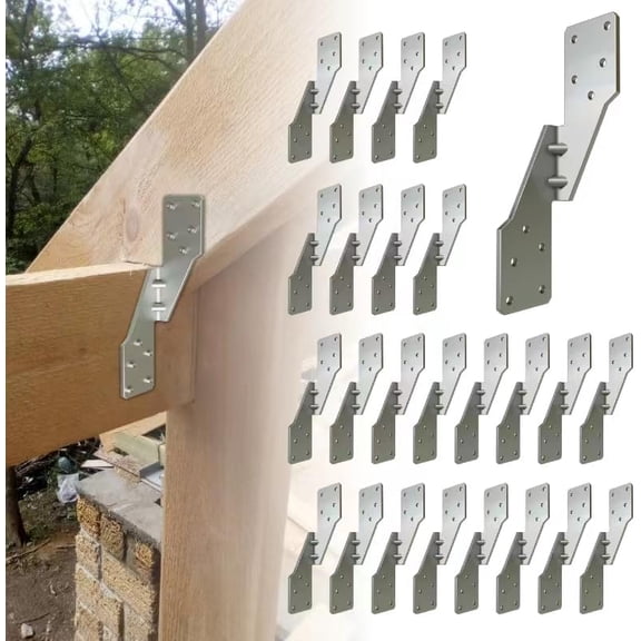25Pcs Hurricane Straps Tie Brackets, H2.5A Right Tie 18-Gauge Galvanized Hurricane Tie 25ct Heavy Duty Hurricane Straps/Rafters Ties for Wood (25pcs Right Hurricane Ties)