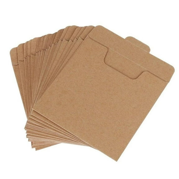 25Pcs Kraft CD Bags Household CD Covers Multi-function CD Envelopes Sealing CD Pockets