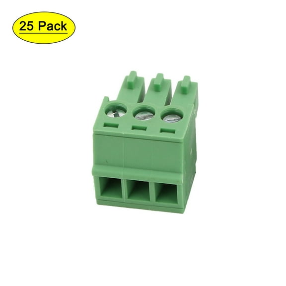 25Pcs LC1 AC300V 8A 3.5mm Pitch 3P PCB Terminal Block Wire Connection