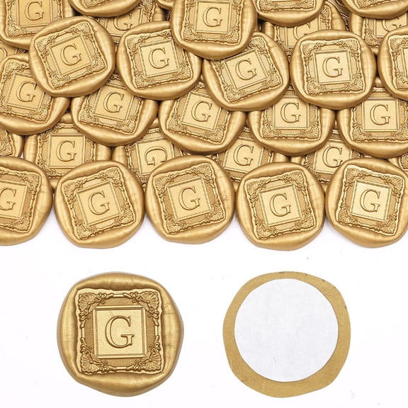 25Pcs Letter G Wax Paper Stickers,Envelope Sealing Stickers, Self-Adhesive Gold Foil Stickers Perfect for Weddings, Parties, Birthdays