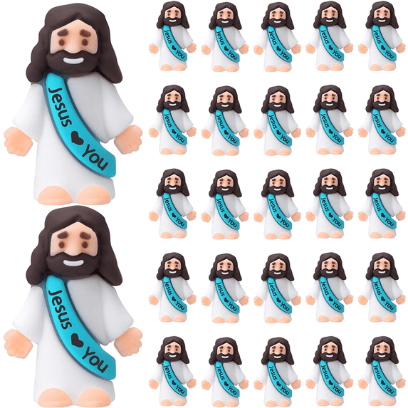 25Pcs Little Jesus Figurine Miniature Jesus Doll Tiny Jesus Figurine to Hide and Seek Classic Religious Gifts Christ Savior Jesus for Sunday Easter Egg Stuffers Baptism Gift