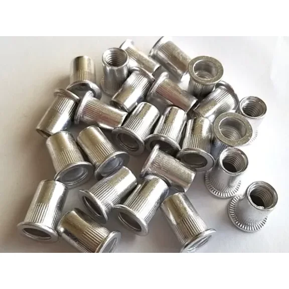 25Pcs M10 10Mm Flat Head Aluminum Rivet Nut Rivnut Insert Nut M10X1.5Mm